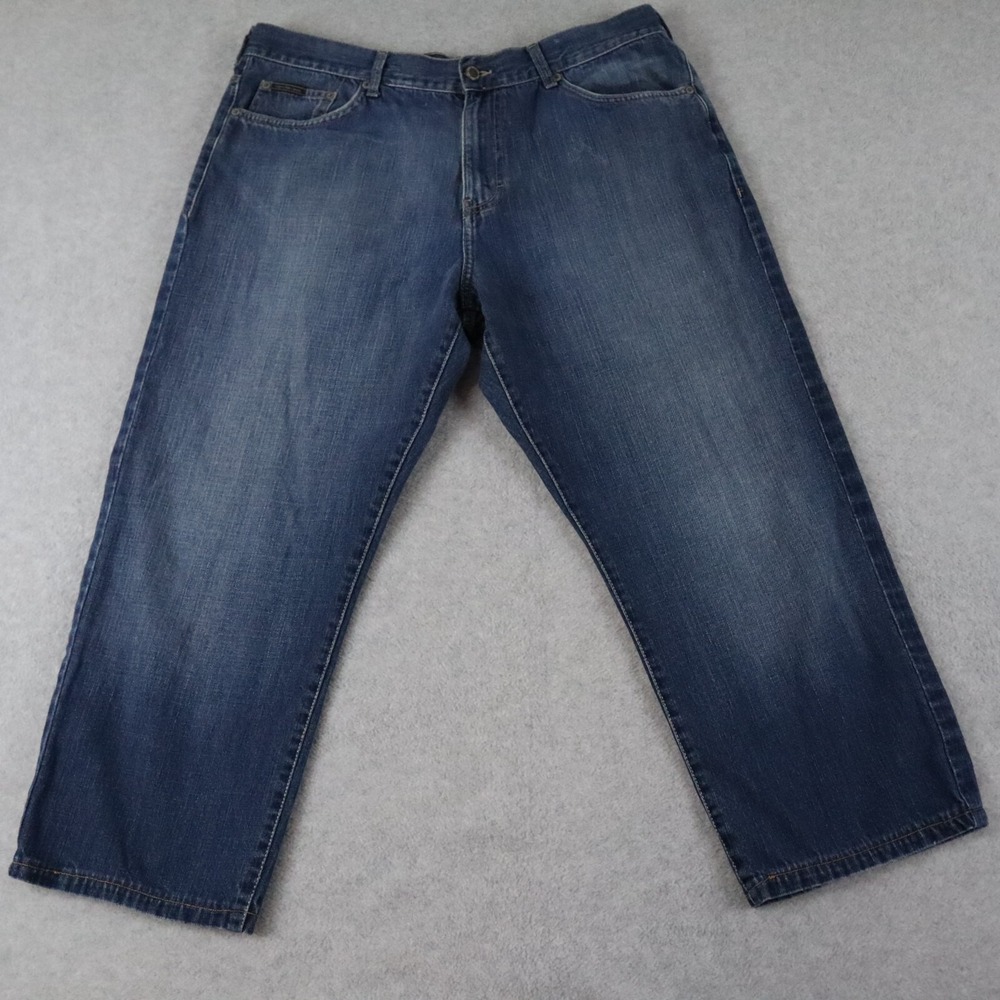Calvin Klein Jeans Mens 38x25‎ Relaxed Straight 5-Pocket Cotton Denim Blue